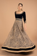 Blue And Gold Embellished  GownDSC01996