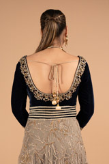 Blue And Gold Embellished  GownDSC01999