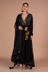 Black Block Printed Anarkali