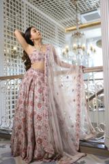 Pastel Pink Lehenga With Floral Sequin Thread Work Embellishment2
