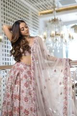 Pastel Pink Lehenga With Floral Sequin Thread Work Embellishment3
