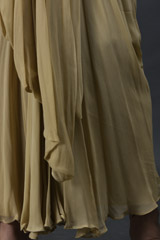 Beige One Shoulder Saree Gown_SUB7694