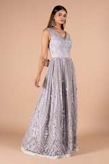 Embellished V neck GownDSC09182