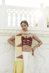 Cream Cotton Saree With Motifs2