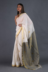 Cream Cotton SareeIMG_4499