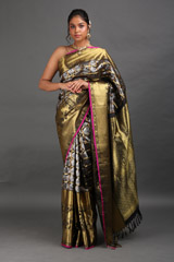 Grey And Golden Silk Saree627_video