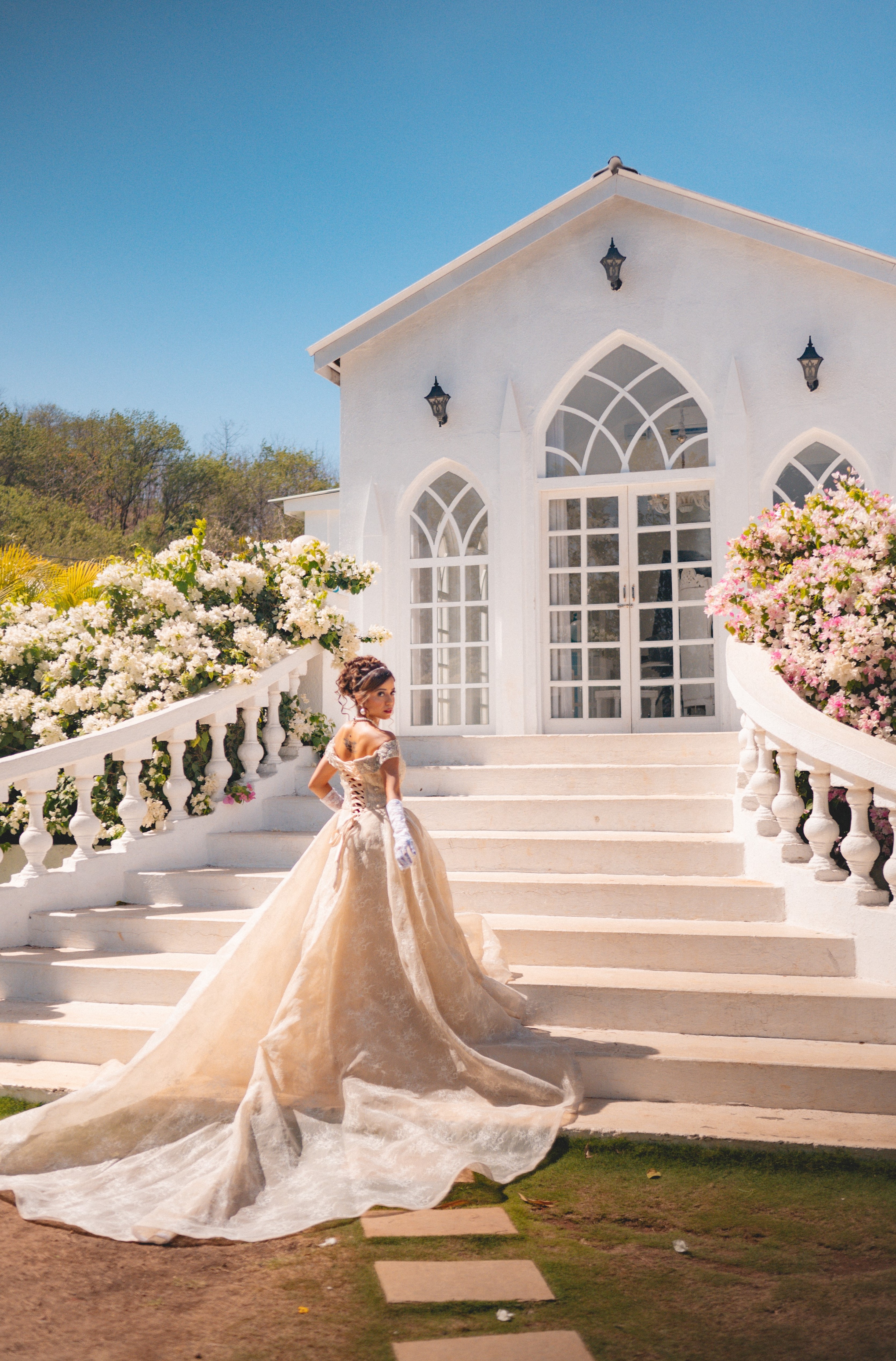 Ivory Layered Gown