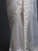 Off White Silk Gauze SareeIMG_3950
