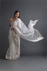 Off White Silk Gauze SareeIMG_3961