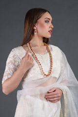 Off White Silk Gauze SareeIMG_3963