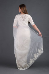 Off White Silk Gauze SareeIMG_3967