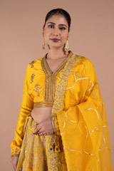 Yellow Chanderi Handloom LehengaDSC07871