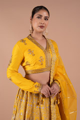 Yellow Chanderi Handloom LehengaDSC07877