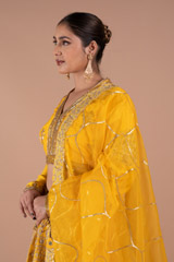 Yellow Chanderi Handloom LehengaDSC07878