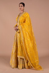 Yellow Chanderi Handloom LehengaDSC07880