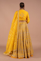 Yellow Chanderi Handloom LehengaDSC07884