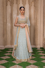 Grey Zardosi Sequin Lehenga