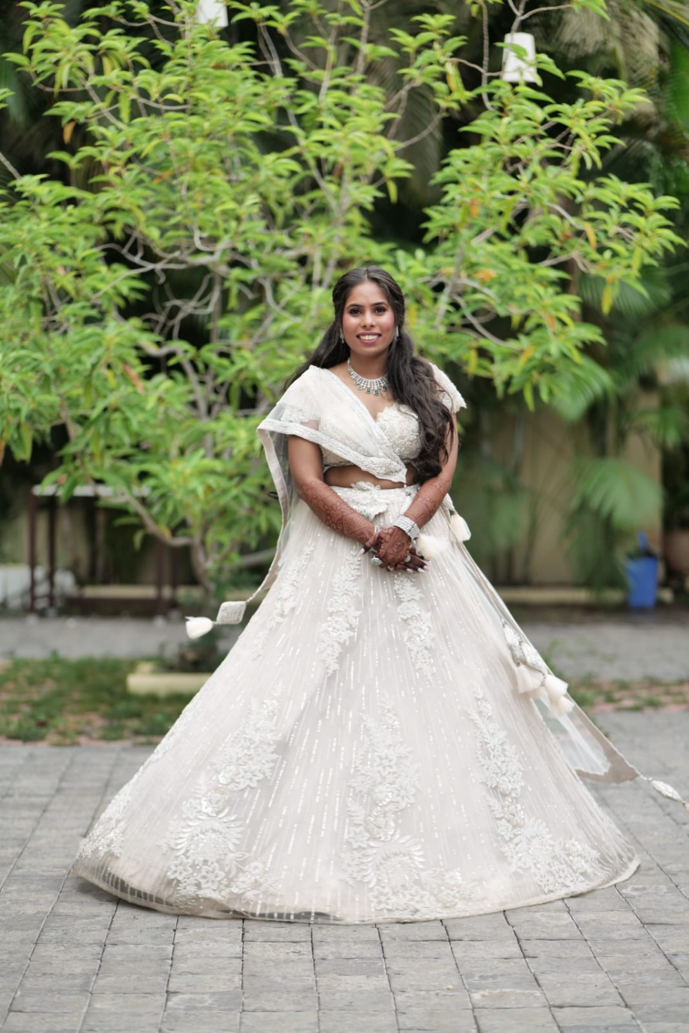 Silver Grey Lehenga With Sequins And Thread Work Embellishment1