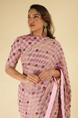 Pink Brocade Saree BlouseDSC06077