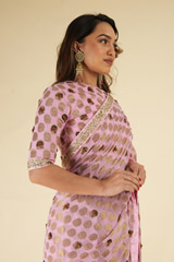 Pink Brocade Saree BlouseDSC06082