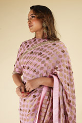 Pink Brocade Saree BlouseDSC06083