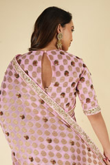 Pink Brocade Saree BlouseDSC06086