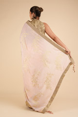 Salmon Crepe Saree SetDSC00935