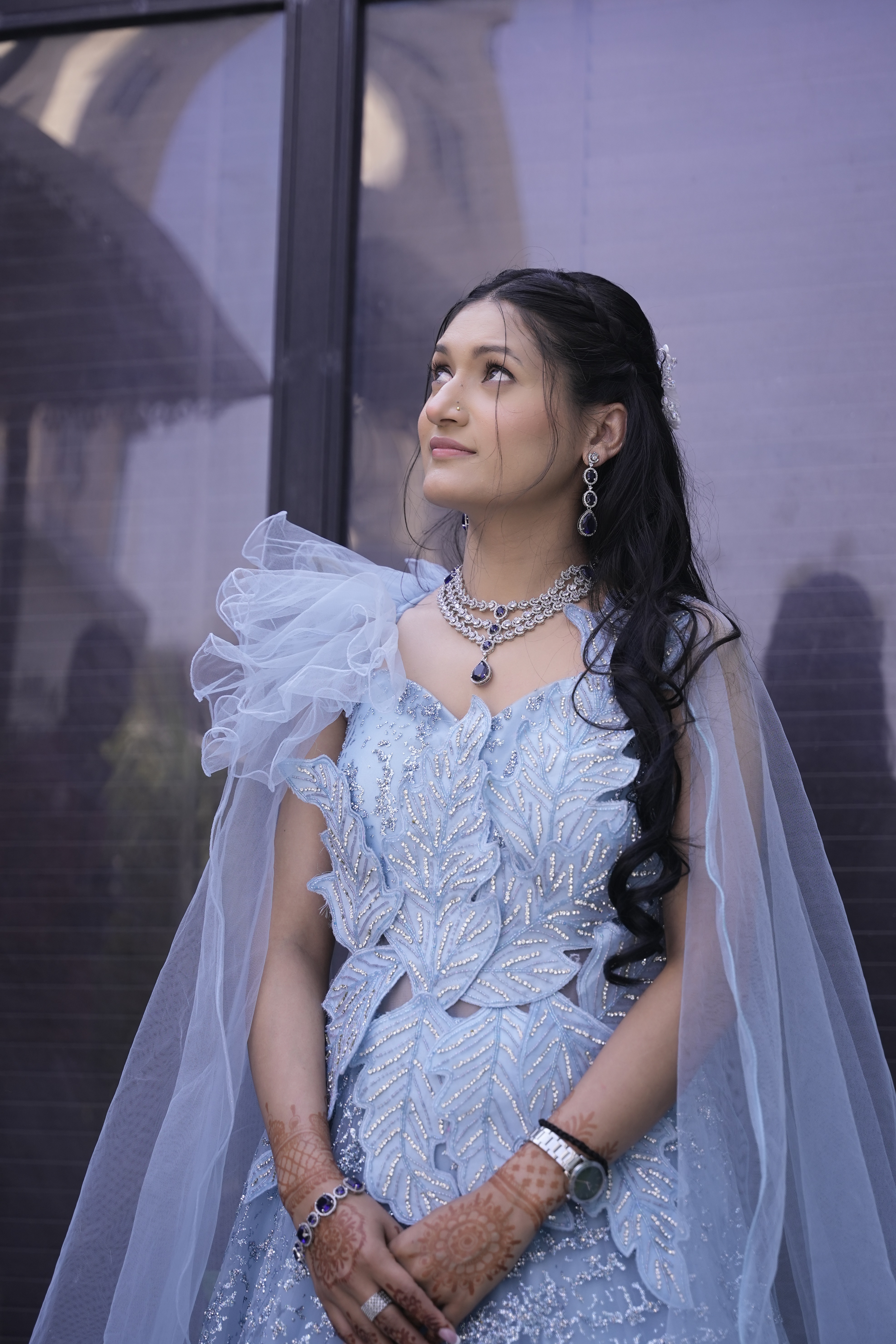 Powdered Blue Cape Gown2