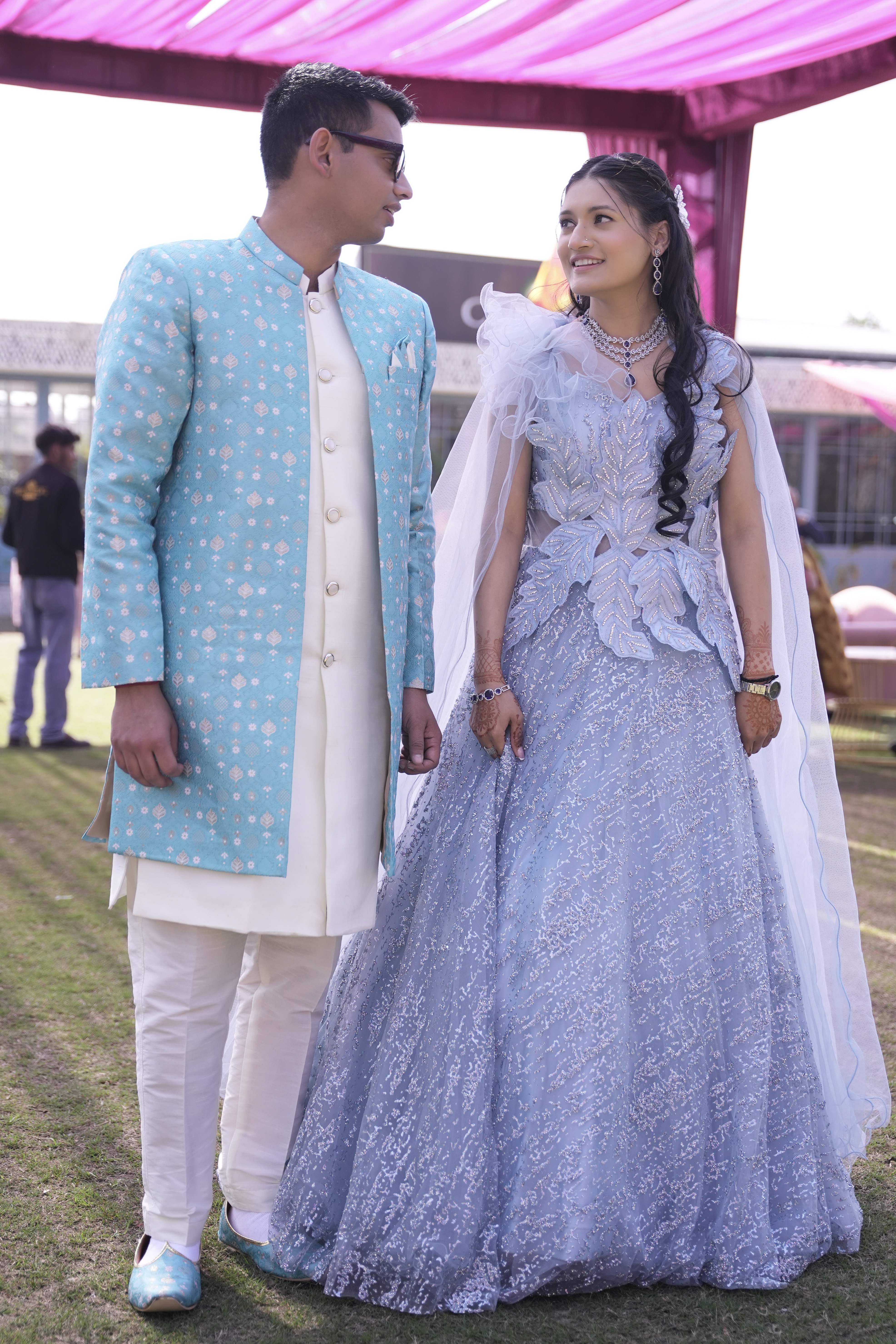 Powdered Blue Cape Gown3