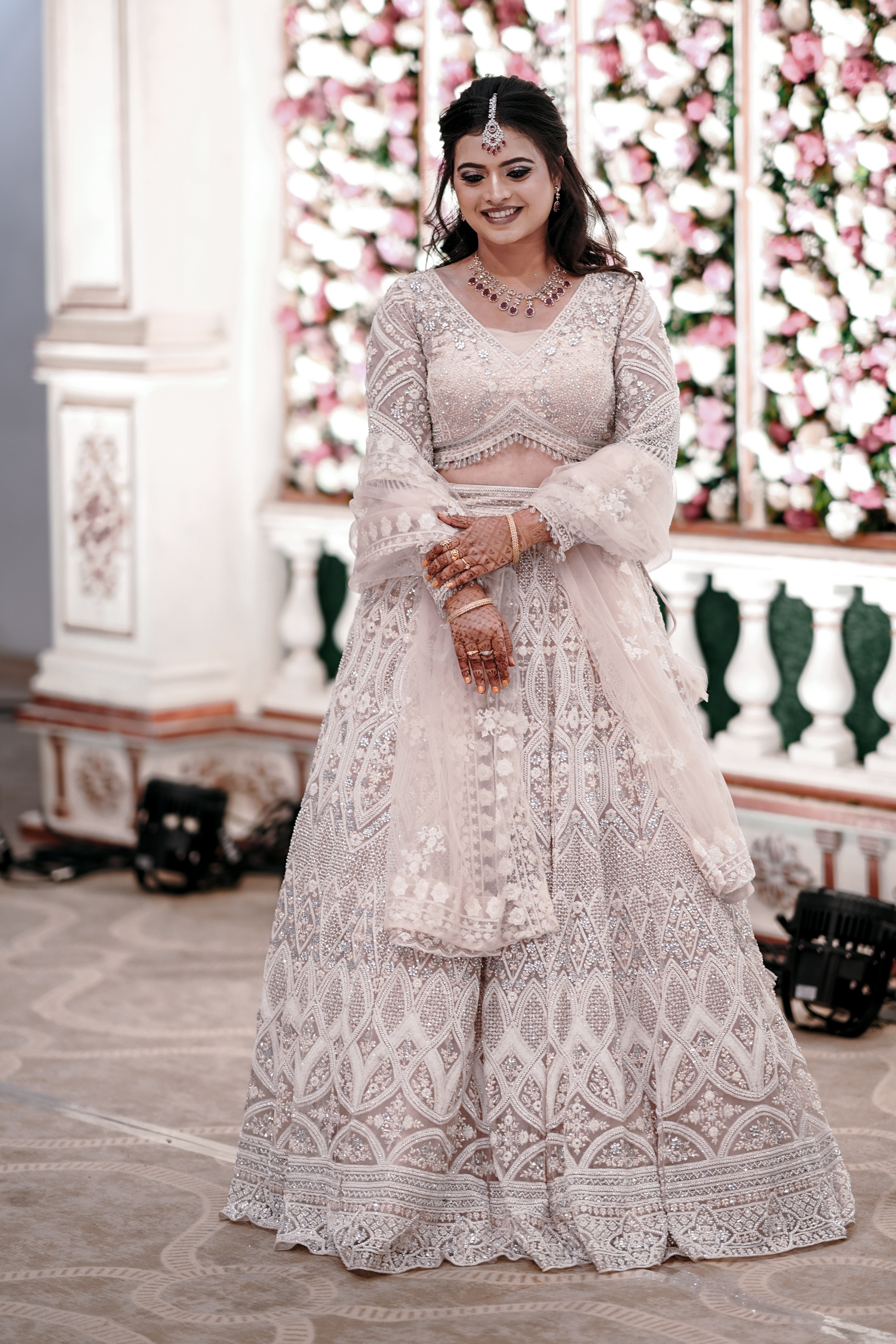 Peach Embroidered Lehenga