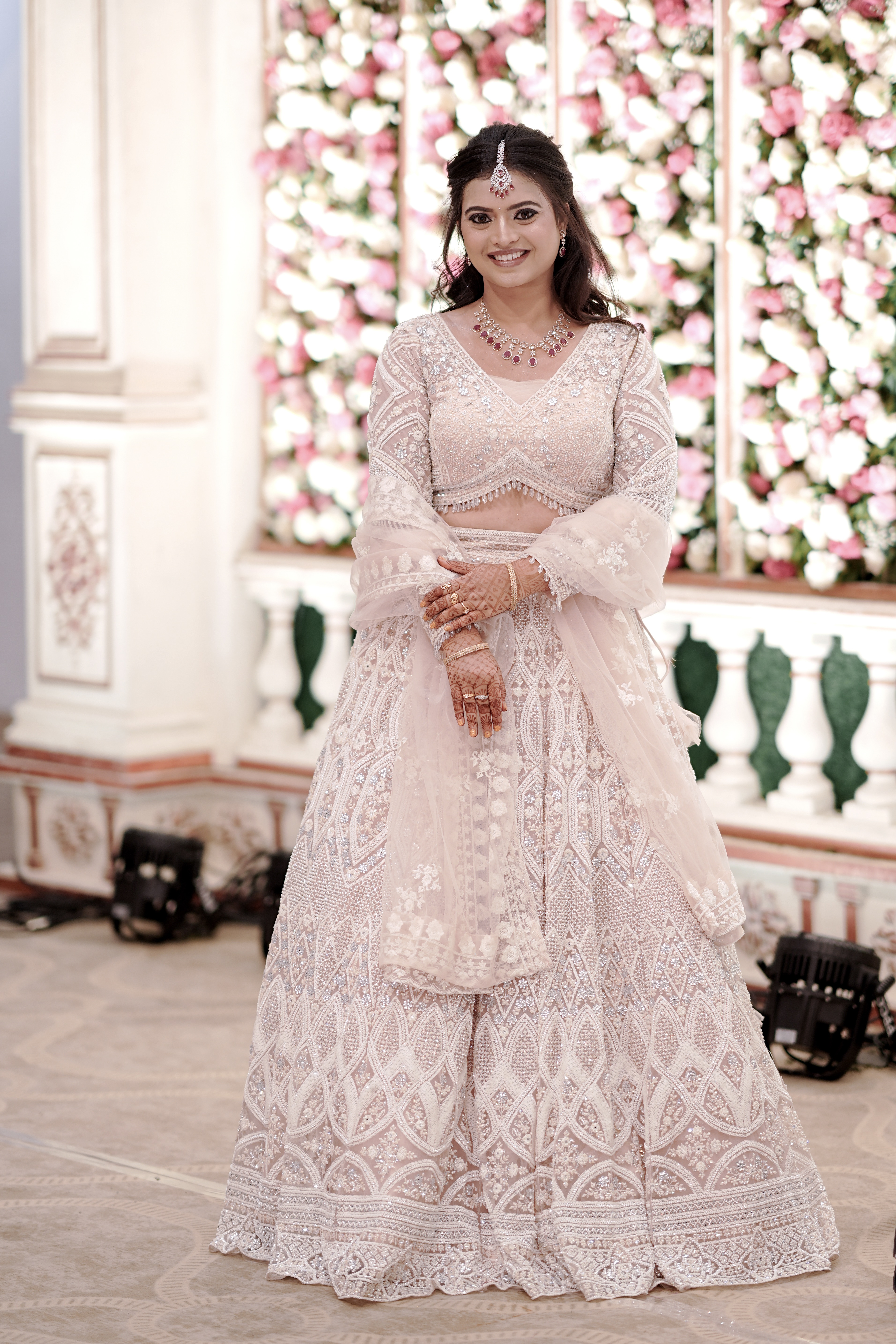 Peach Embroidered Lehenga2