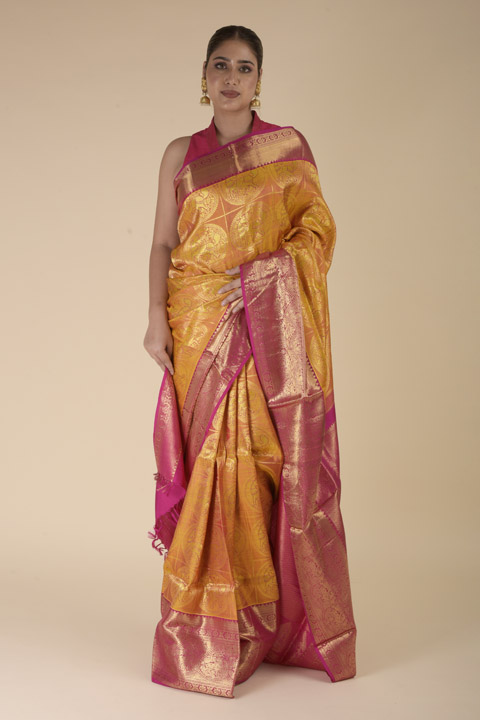 Mustard Silk Saree