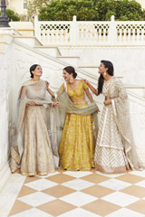 Yellow Zari Embroidered Lehenga Dupatta Set3