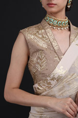 Cream Chiffon Printed SareeIMG_0006