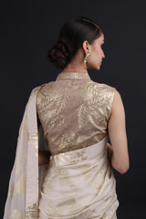 Cream Chiffon Printed SareeIMG_0019