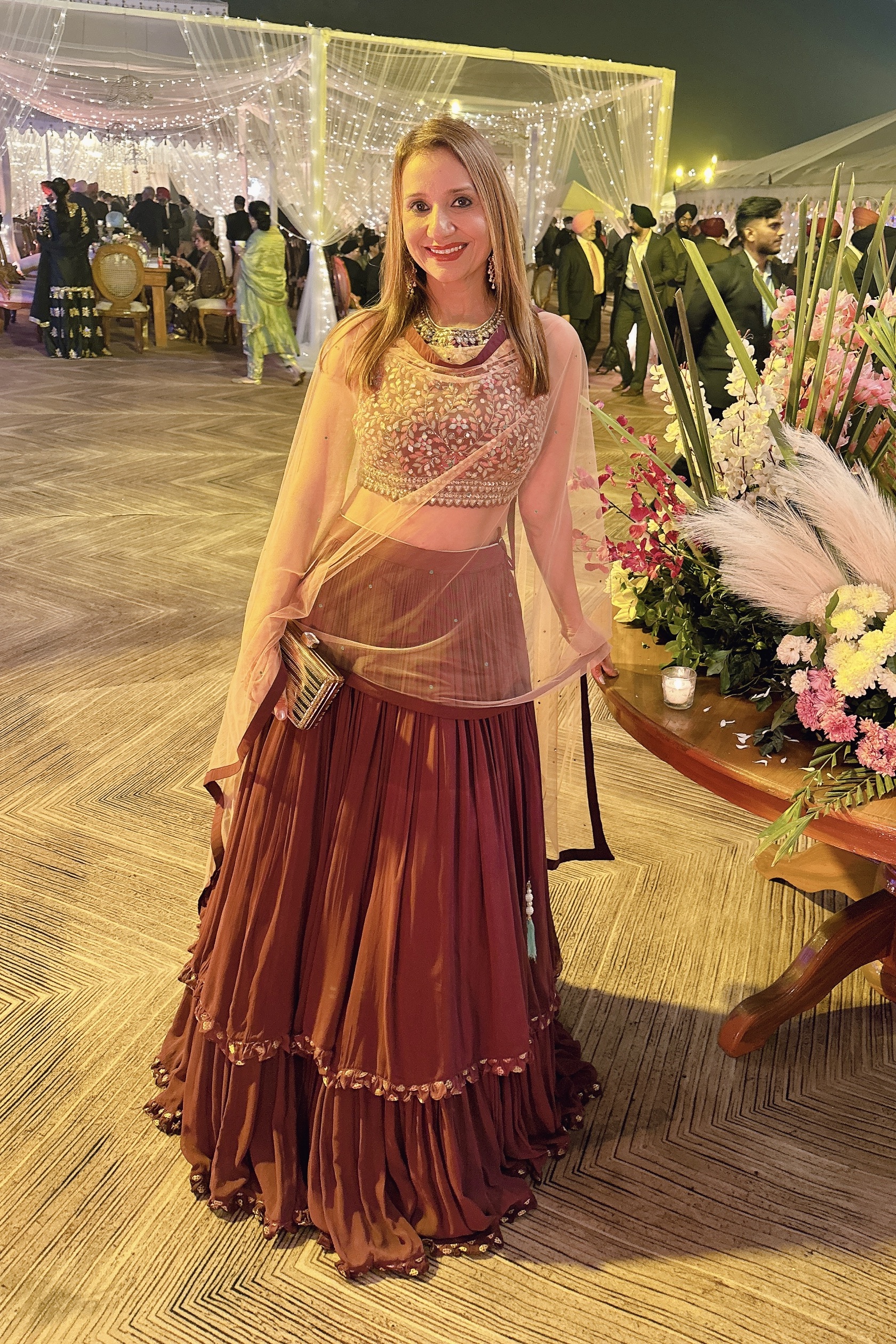 Wine Mirage Tiered Lehenga Set2