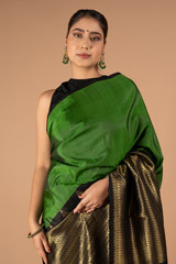 Black and Green Silk SareeDSC00066