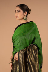 Black and Green Silk SareeDSC00067