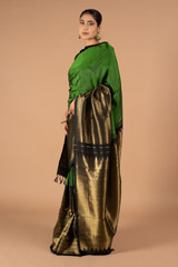 Black and Green Silk SareeDSC00068