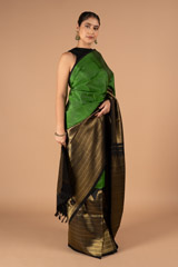 Black and Green Silk SareeDSC00070
