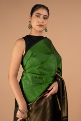 Black and Green Silk SareeDSC00075