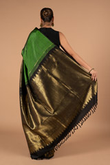 Black and Green Silk SareeDSC00079