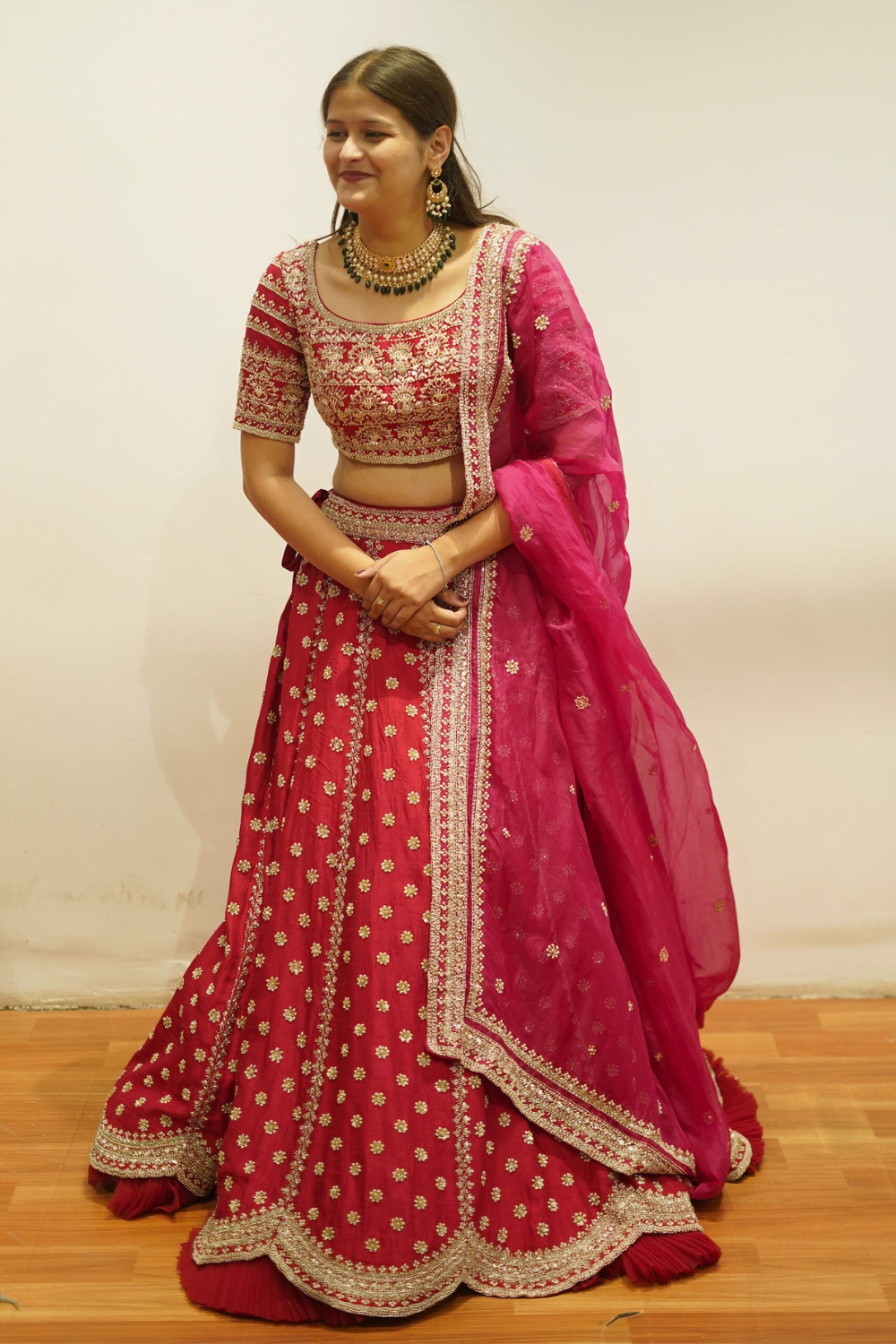Rani Rosette Pink Bridal Lehenga4