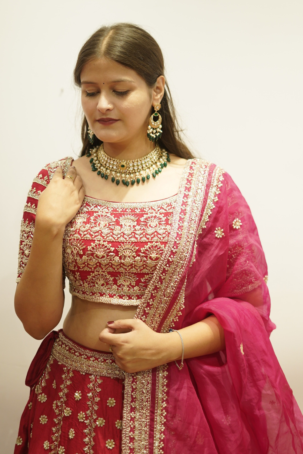 Rani Rosette Pink Bridal Lehenga5