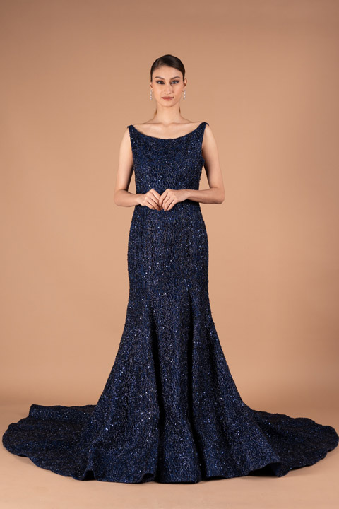 Blue Fish Cut Gown