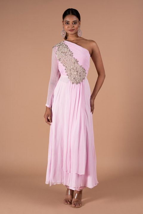 Lilac One Shoulder Gown