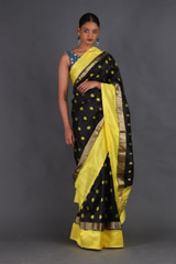 Black Ikat Silk Saree