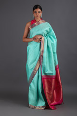 Turquoise Silk SareeIMG_9469