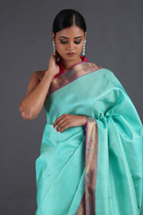 Turquoise Silk SareeIMG_9470