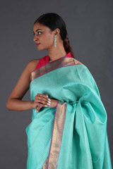 Turquoise Silk SareeIMG_9473